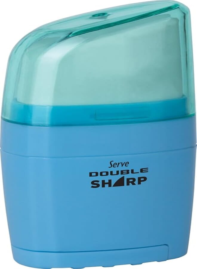 Serve SV-D.SHARP1GM DOUBLE SHARP 2 in 1 Eraser and SharPener - Turquoise